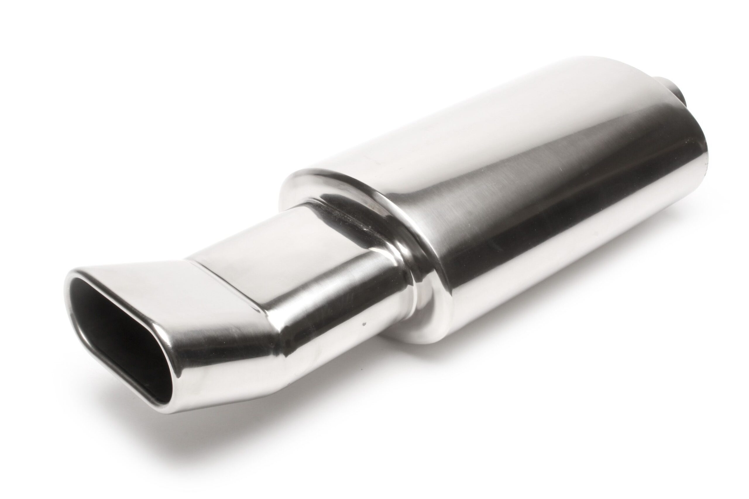 Edelstahl Sportendschalldämpfer universal 70 x 140mm DTM oval / gebördelt