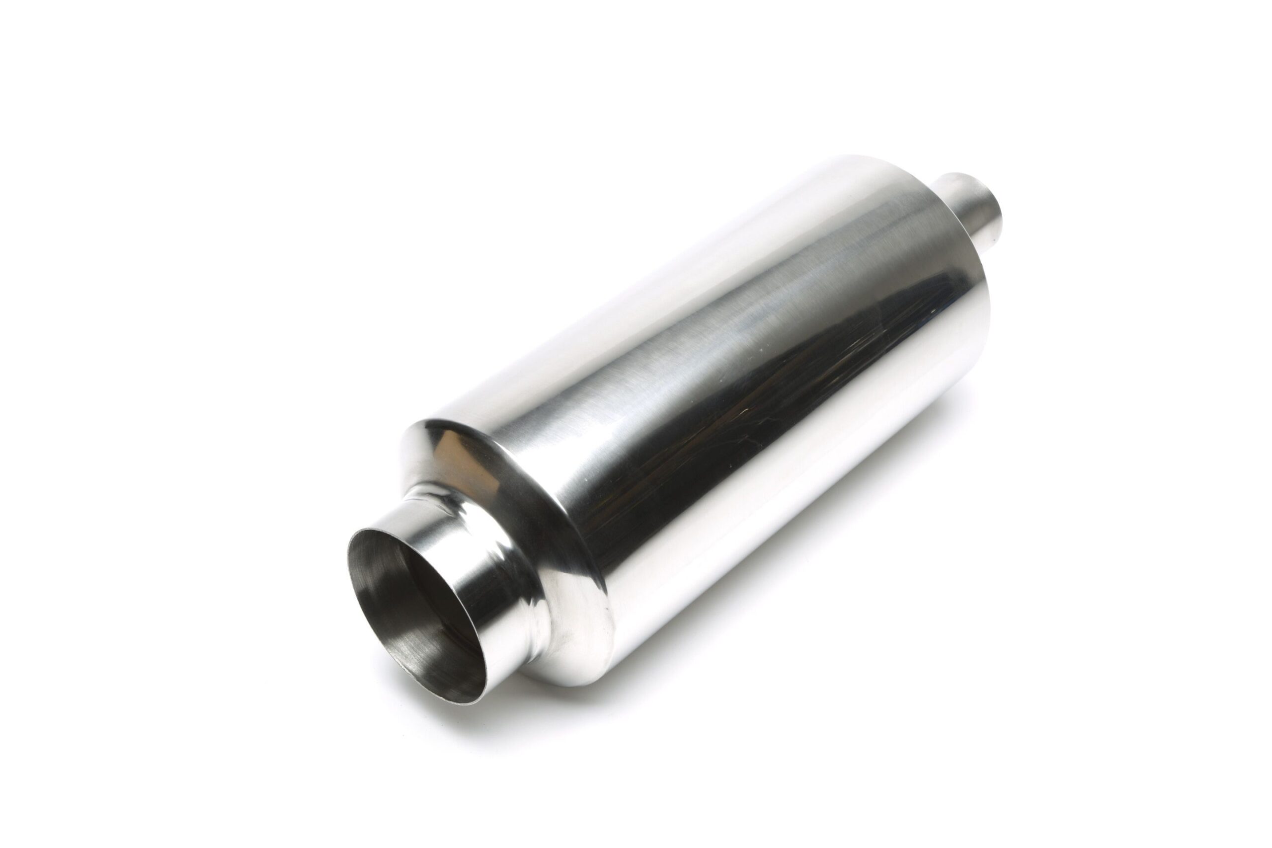 Edelstahl Sportendschalldämpfer universal 115 / 65mm rund / scharf