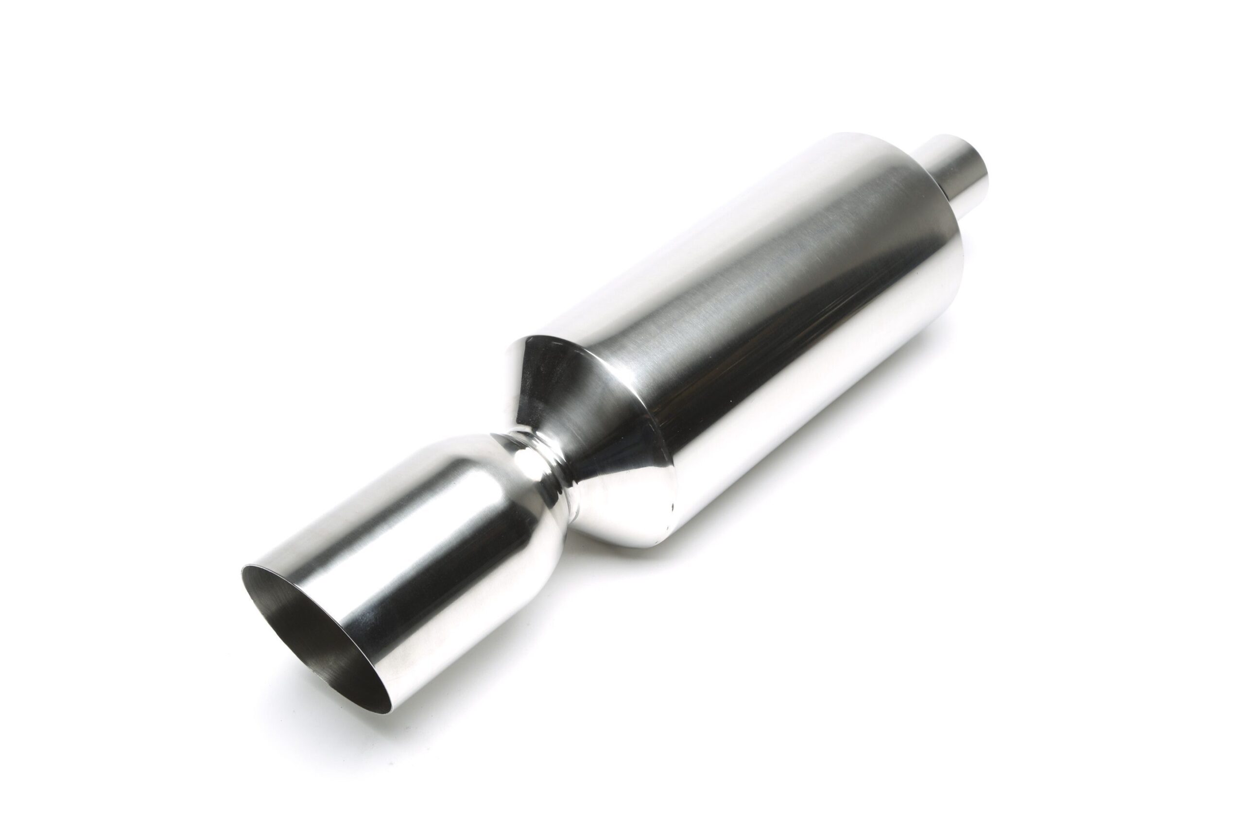 stainless steel sport rear universal muffler 115 / 65mm rund / scharf / angeschrägt