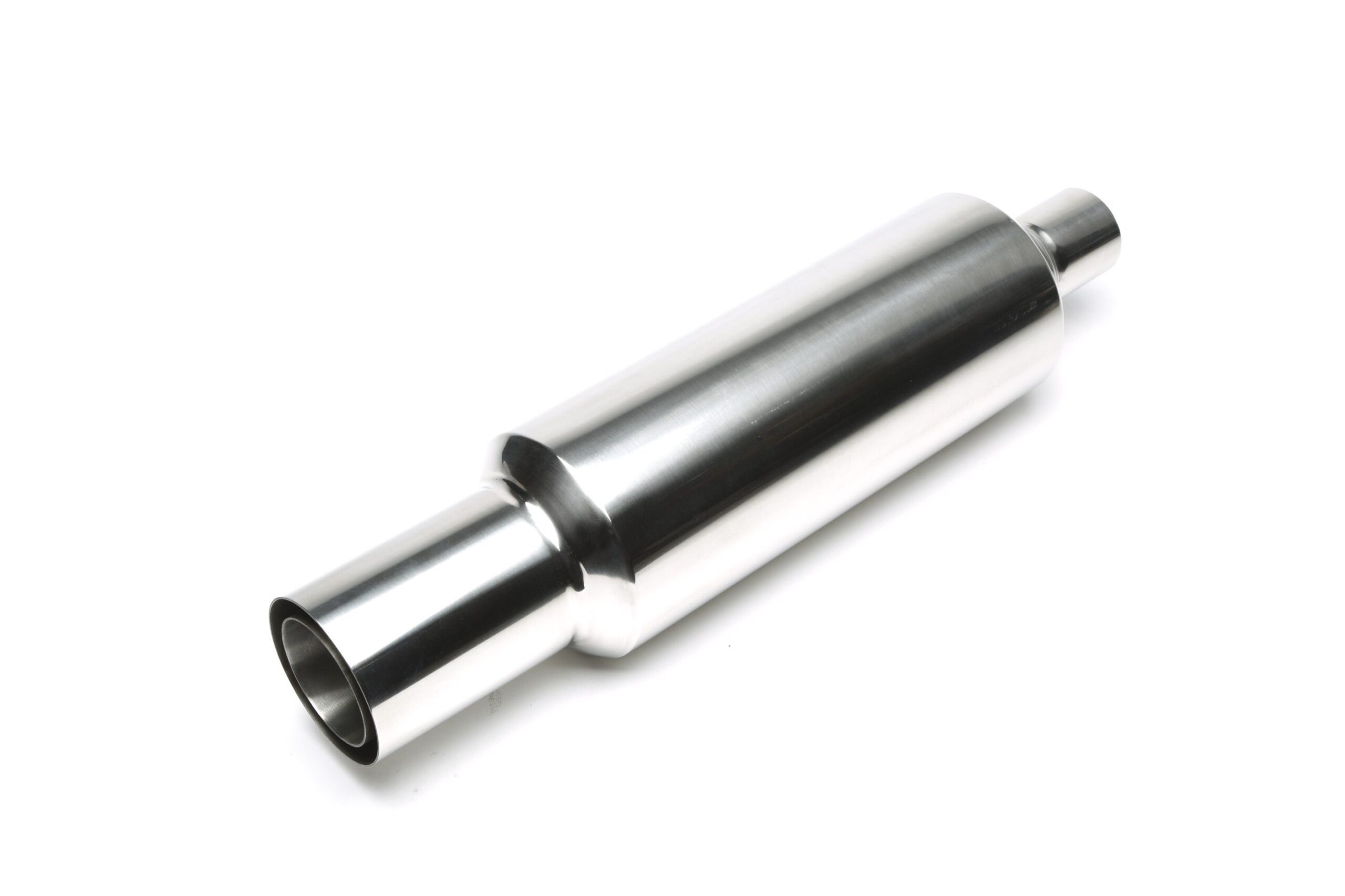 Edelstahl Sportendschalldämpfer universal 100 / 75mm rund / scharf