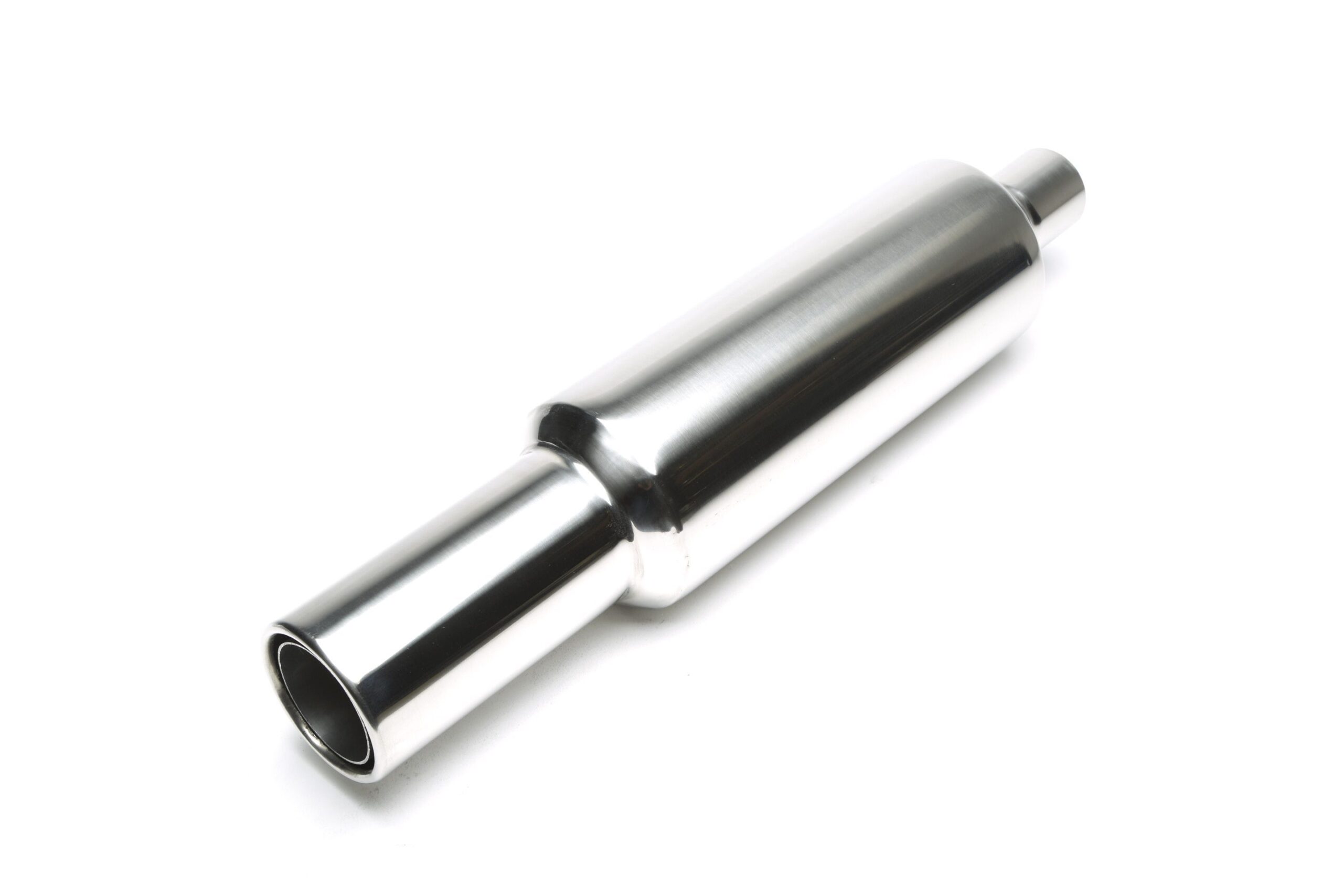 Edelstahl Sportendschalldämpfer universal 100mm rund / gebördelt