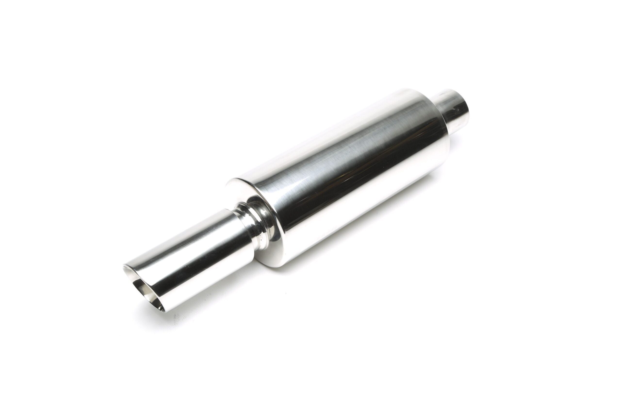 Edelstahl Sportendschalldämpfer universal 75 x 77mm oval / angeschrägt