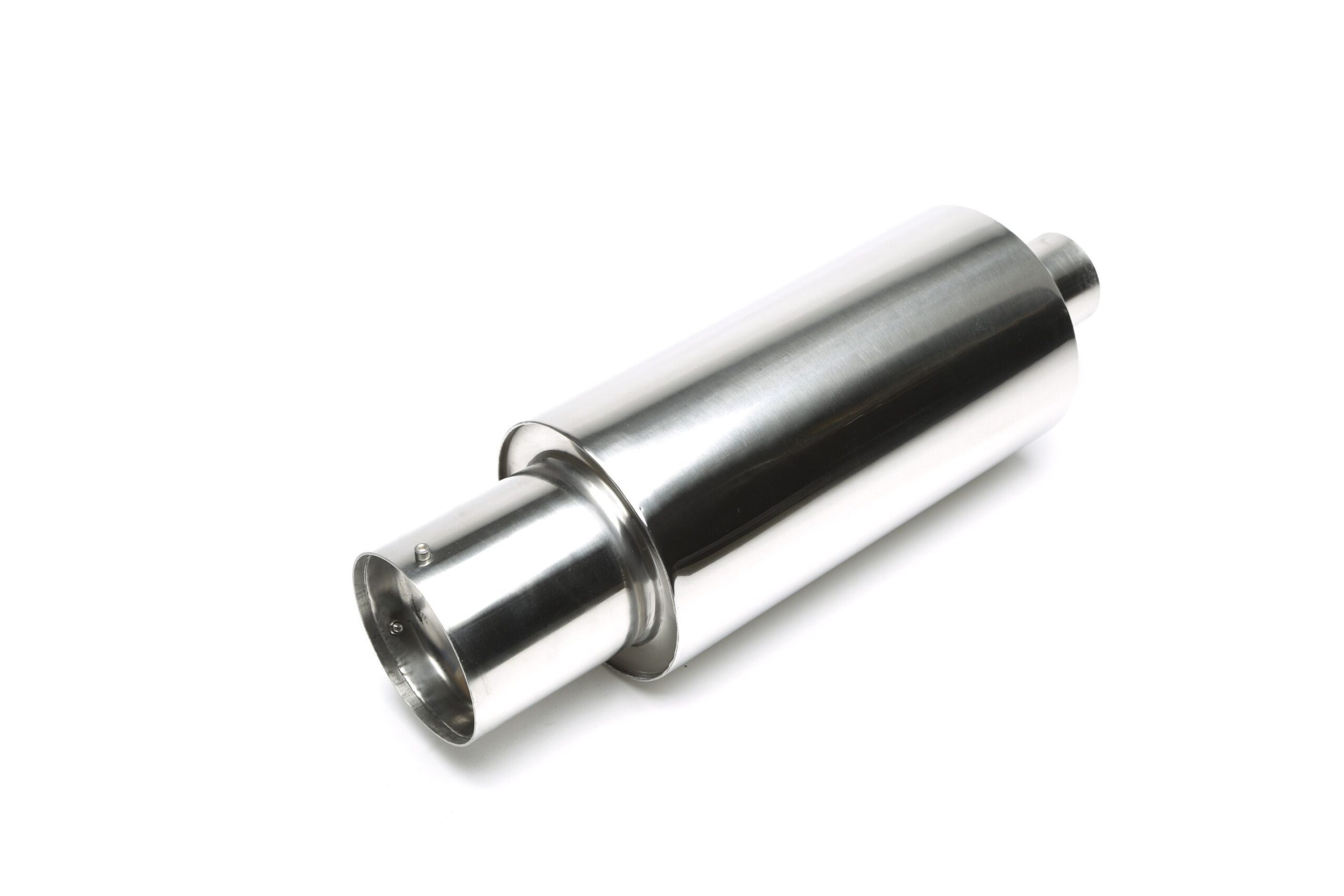 Edelstahl Sportendschalldämpfer universal 110 / 40mm rund / scharf