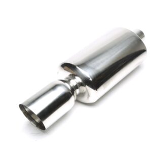 Edelstahl Sportendschalldämpfer universal 115mm rund / scharf / angeschrägt