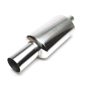 Edelstahl Sportendschalldämpfer universal 102mm rund / scharf
