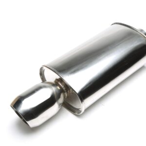 Edelstahl Sportendschalldämpfer universal 110mm rund / angeschrägt