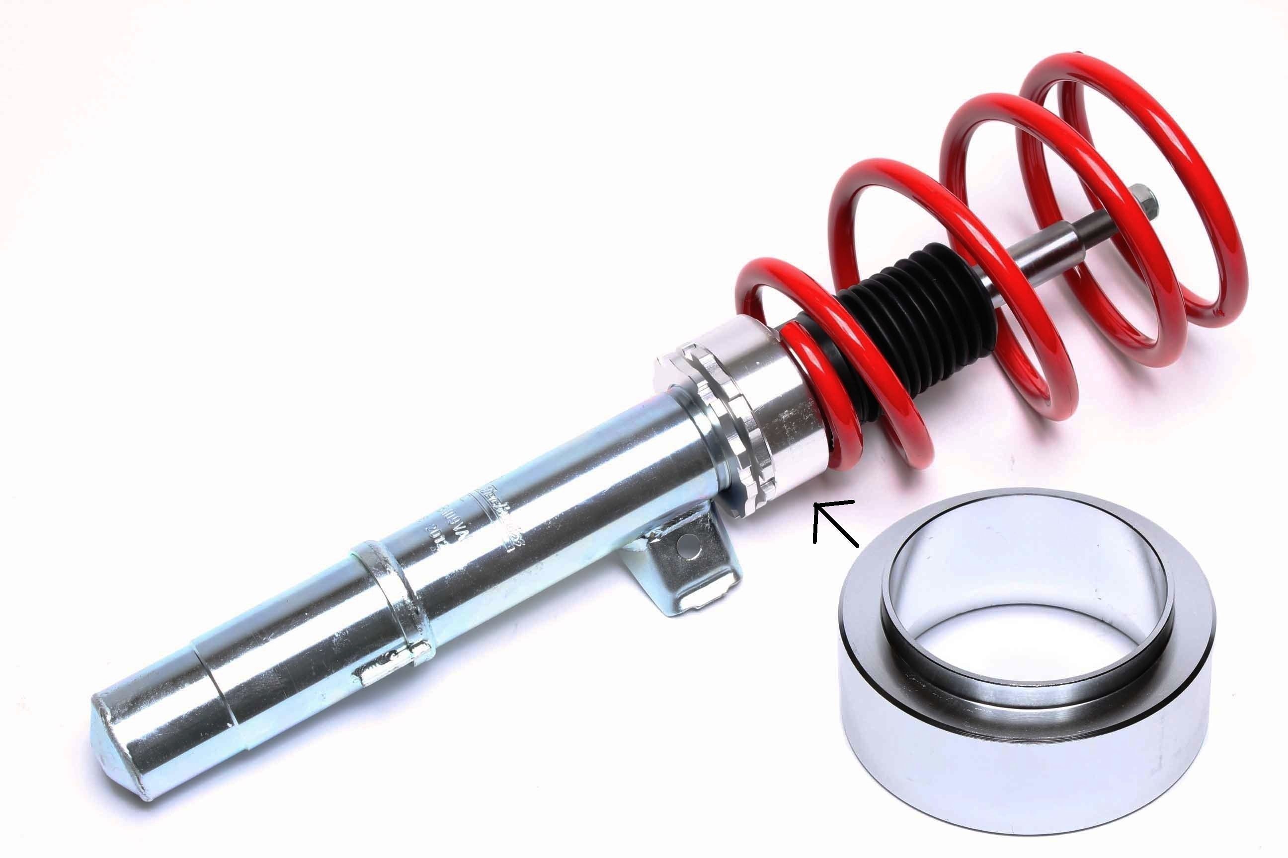 Alu-Adapter zur Höhenregulierung von Gewindefederbeinen