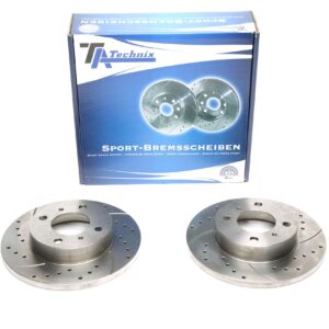 Sport Bremsscheiben Satz Vorderachse gelocht + geschlitzt für Mitsubishi/Proton