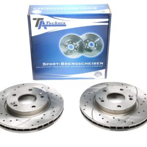 Sport Bremsscheiben Satz Vorderachse, , gelocht + geschlitzt + innenbelüftet für Hyundai